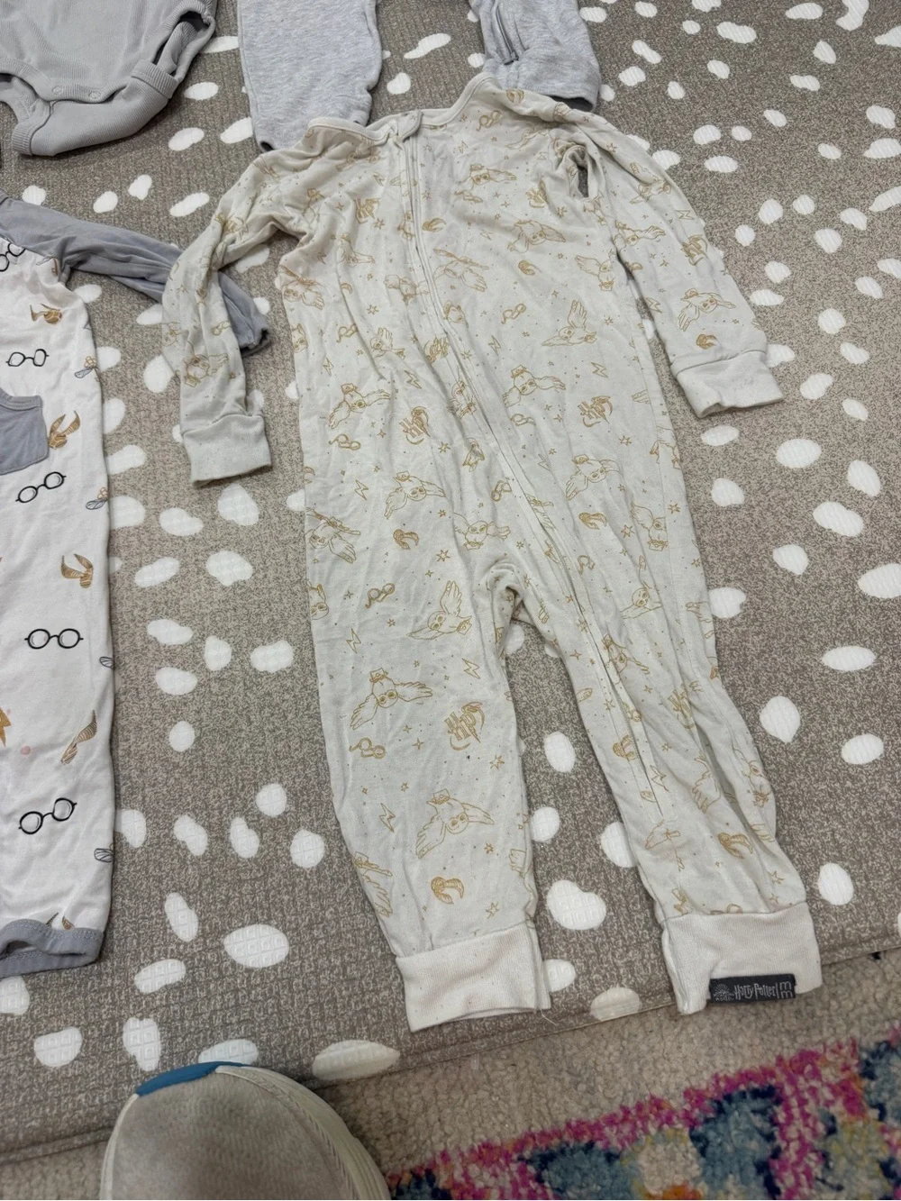 Lot of 5 Bamboo harry potter coverall romper onesie zippy playsuit neutral baby